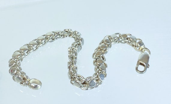 Heavy Solid Sterling Silver 7mm Double Link Chain… - image 2