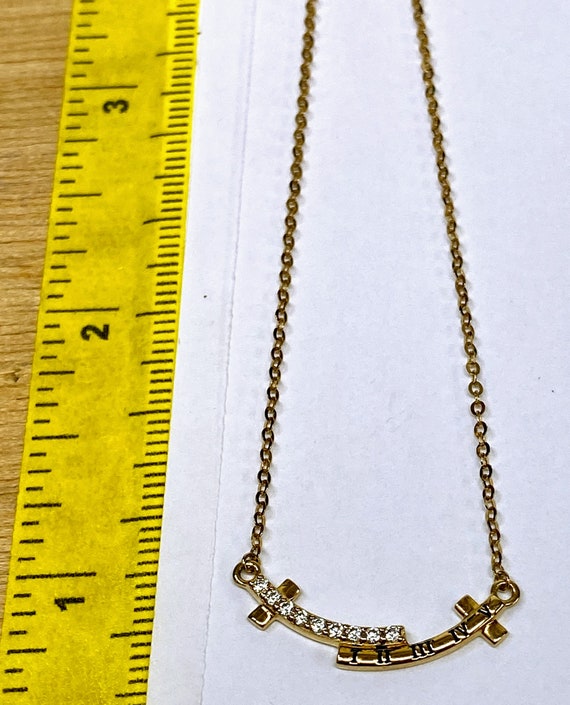 14K Gold 1/6 Carat Diamond Double Cross East West… - image 7