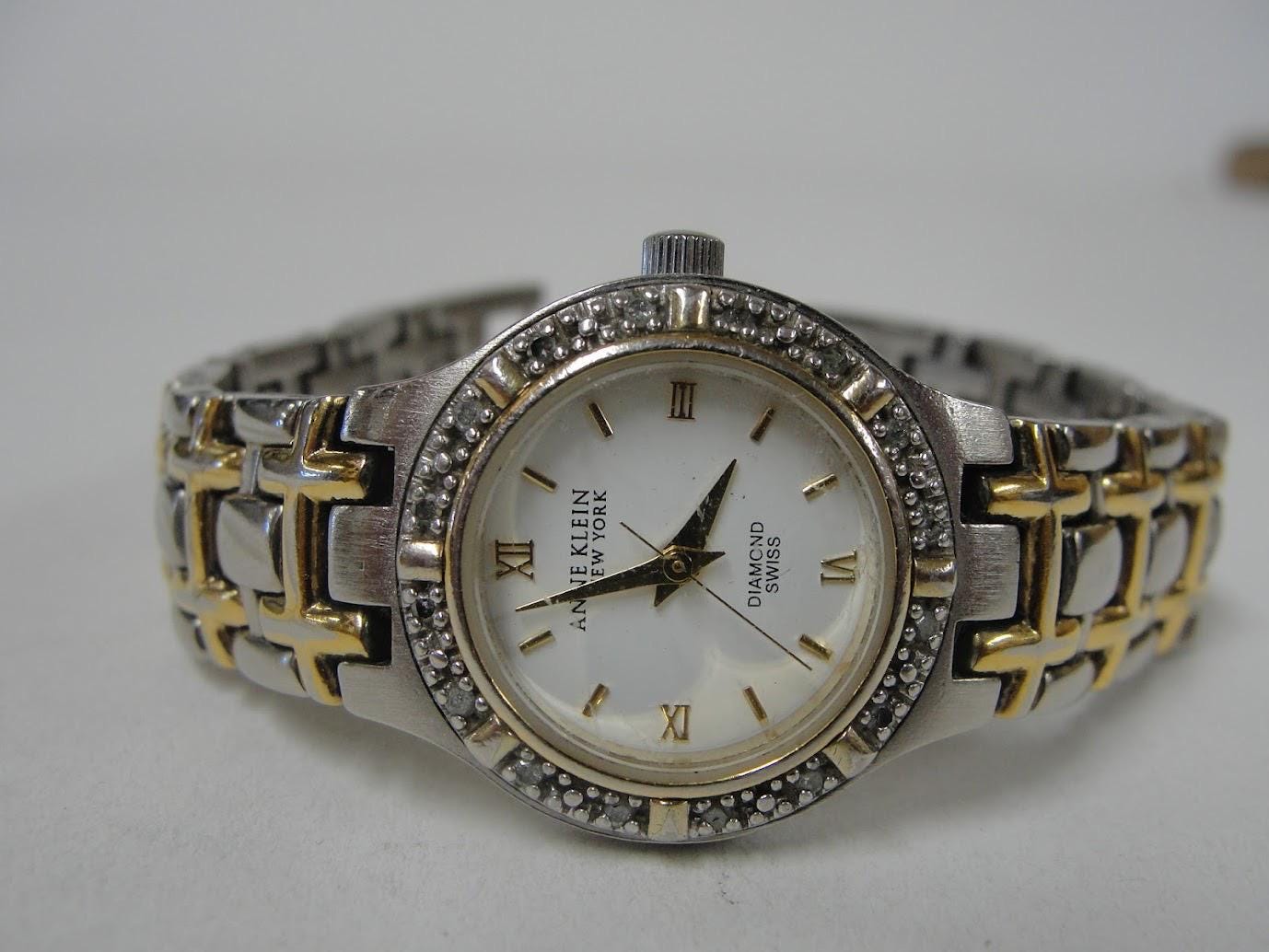 Vintage Anne Klein Swiss Made Two-toned Stainless Steel 