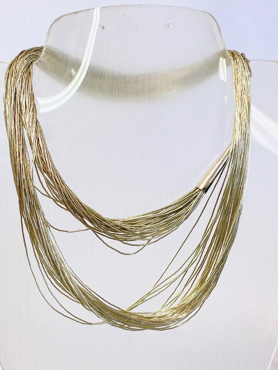 Sterling Silver 28" Multi-Strand Thick Liquid Sil… - image 2