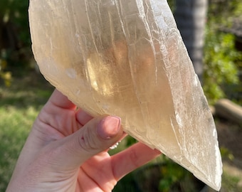 Natural Citrine Cathedral Point, Laser Quartz, Brazil, Manifestation Crystal, Abundance Stone