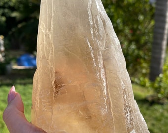 3+lb Rare Natural Citrine Cathedral Point, Saturated Yellow Crystal, Brazil Origin