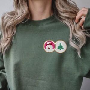 Embroidered Christmas Cookie Sweatshirt, Embroidered Christmas Sugar Cookies Crewneck, Embroidered Cookie Crewneck, Christmas Cookie Shirt