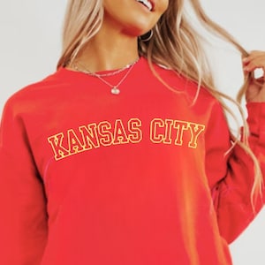 Embroidered Kansas City Sweatshirt, Embroidered Kansas City Crewneck, Kansas City Football, Kansas City Shirt, Kansas City Clothing