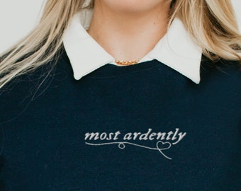 Sudadera bordada más ardientemente, Jane Austen, Camisa Orgullo y Prejuicio, Bookcore, Academia, Jane Austen bordada, Bookish, Cabaña
