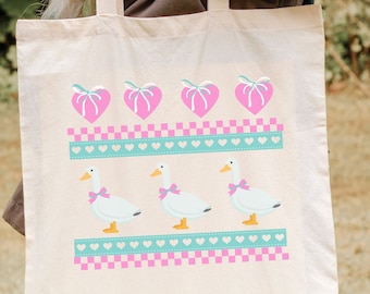 Country Goose Cotton Tote Bag, Library Tote