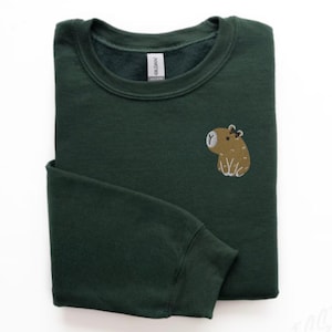 Embroidered Capybara Sweatshirt, Embroidered Capybara Crewneck, Capybara Sweater, Funny Embroidered Capybara, Capybara Lover, Cute Capybara