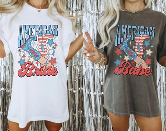 Fourth of July Bachelorette Shirts, Patriotic Bachelorette Shirts, American Bride Shirt, American Cowgirl, Military Bride Shirt, Labor Day