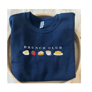 Embroidered Brunch Club Sweatshirt, Embroidered Breakfast Club Crewneck, Embroidered Food Sweatshirt, Embroidered Eggs, Embroidered Berry