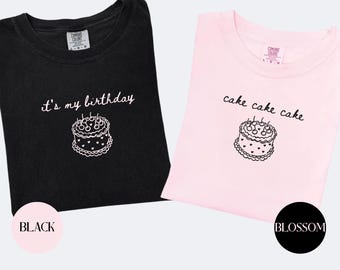 Cute Minimalistic Shirts for Birthday Girls Trip, 30th Birthday Shirts, 21st Birthday, Grand Millennial Birthday Cake Shirts, Y2K Birthday