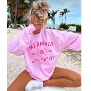 Mermaid University Sweatshirt, Mermaid Hoodie, Mermaid Era Shirt, Mermaidcore Shirt, Beach Aesthetic Sweatshirt, Mermaid Aesthetic Shirt