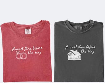 Flannel Fling Before The Ring Joint Bachelorette Bachelor Party Shirt, Flannel Joint Wedding Party Shirts
