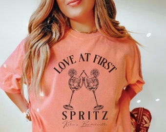 Customized Aperol Spritz Bachelorette Shirt, Love at First Spritz Shirt, Feelin Spritzy Shirt, Italy Bachelorette Shirts, Summer in Italy