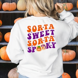 Halloween Cookie Sweatshirt, Halloween Cookie Print Crewneck, Sorta Sweet Sorta Spooky Sweatshirt, Retro Halloween Sweatshirt, Y2K Halloween
