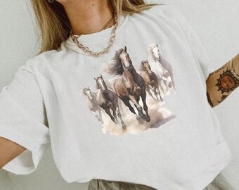 Comfort Colors Western Aesthetic Horse Shirt, Trendy Oversized Horse T-shirt, Cowgirl Horse Comfort Colors Shirt, Shirt for Horse Lovers