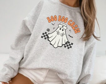 Halloween Nurse Boo Boo Crew Sweatshirt, Halloween Nurse Crewneck, Boo Boo Crew Crewneck, Halloween Ghost Sweatshirt, Halloween NICU Nurse