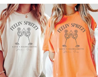 Customized Aperol Spritz Bachelorette Shirt, Love at First Spritz Shirt, Feelin Spritzy Shirt, Italy Bachelorette Shirts, Summer in Italy
