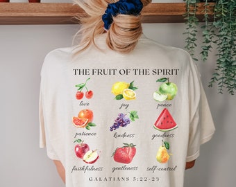 The Fruit of the Spirit Shirt, Comfort Colors Christian, Aesthetic Christian Shirt, Christian Streetwear, Galatians Shirt, Youth Group Shirt