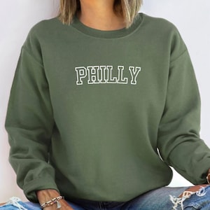Embroidered Philly Sweatshirt, Embroidered Philadelphia Crewneck, Philly Crewneck, Embroidered Philadelphia Pennsylvania Sweatshirt