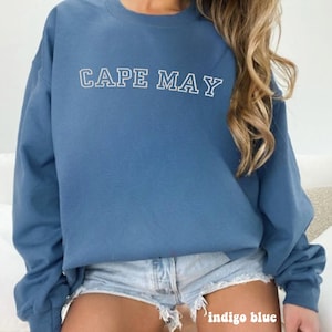 Sweat brodé Cape May New Jersey, col rond brodé Cape May, sweat à capuche Cape May, cadeau Cape May, sweat Cape May, Cape May NJ