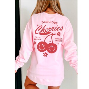 Y2K Cherry Aesthetic Sweatshirt, Retro Fruit Crewneck, 90s Cherries, Y2K Aesthetic Clothes, Nostalgic Sweatshirt, Y2K Streetwear, Trendy