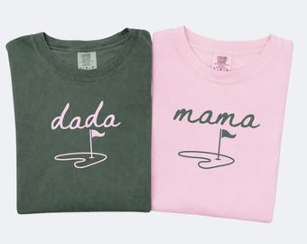 Preppy Pink Golf First Birthday Shirts, Hole in ONE Mama Golf Shirt, Dada Golf Shirt,Let's Par-tee Mama Shirt, Mastered Her First Year Shirt