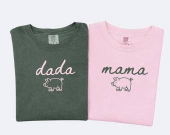 Pig First Birthday Shirts, Pig BBQ Mama Shirt, Farm First Birthday Family Shirts, This Little Piggy Is Turning One Shirts, Pig Theme Shirts