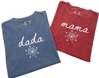Our Little Firecracker Is Turning One Birthday Shirt for Mom and Dad, Mama Dada Firecracker Birthday Shirts, All American Boy Birthday Shirt