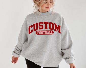 Custom Football Mockneck, Football Mom Mockneck, Custom University Mockneck, College Football Mockneck, Matching Football Mom