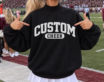 Custom Cheer Mockneck, Personalized Cheer Squad Mockneck, Mockneck for Cheerleader Gift, Matching Cheer Mocknecks, Cheer Mom Mockneck