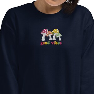 Embroidered Mushroom Sweatshirt Mushroom Crewneck Cottagecore Clothing Aesthetic Clothes Trendy Clothes 90s Nostalgia Y2k Mushroom Shirt