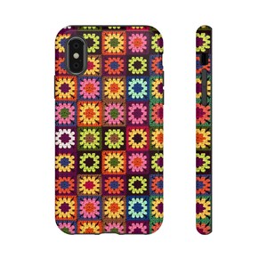 Crochet Blanket iPhone Case, Granny Squares iPhone Case, Coastal Grandma Phone Case, Grandma Aesthetic Phone Case, Boho Blanket Knit Case image 2