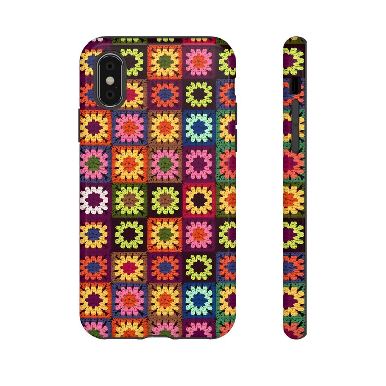 Crochet Blanket iPhone Case, Granny Squares iPhone Case, Coastal Grandma Phone Case, Grandma Aesthetic Phone Case, Boho Blanket Knit Case image 2