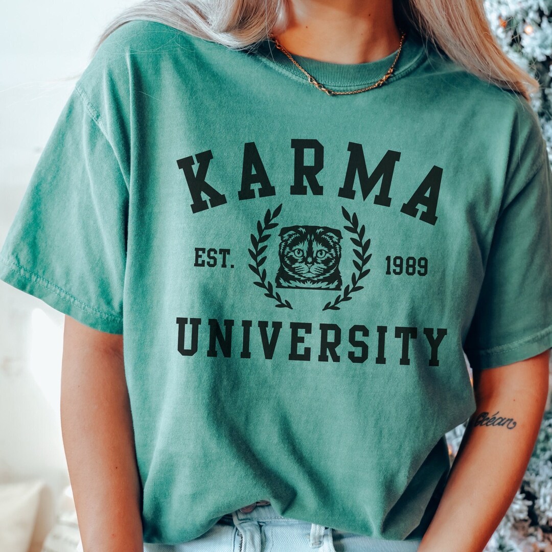 Karma Comfort Colors Shirt Karma Cat Shirt Karma University - Etsy