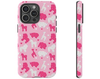 Animal Cracker Phone Case, Pink Animal Cookie Phone Case, Retro Animal Sprinkles Cookie Phone Case, Animal Cracker Cell Phone Case