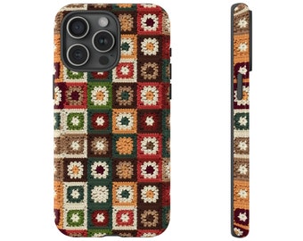 Crochet Blanket Boho Phone Case, Knit Blanket Phone Case, Bohemian Phone Case, Cosatal Grandma Phone Case, Granny Square Phone Case