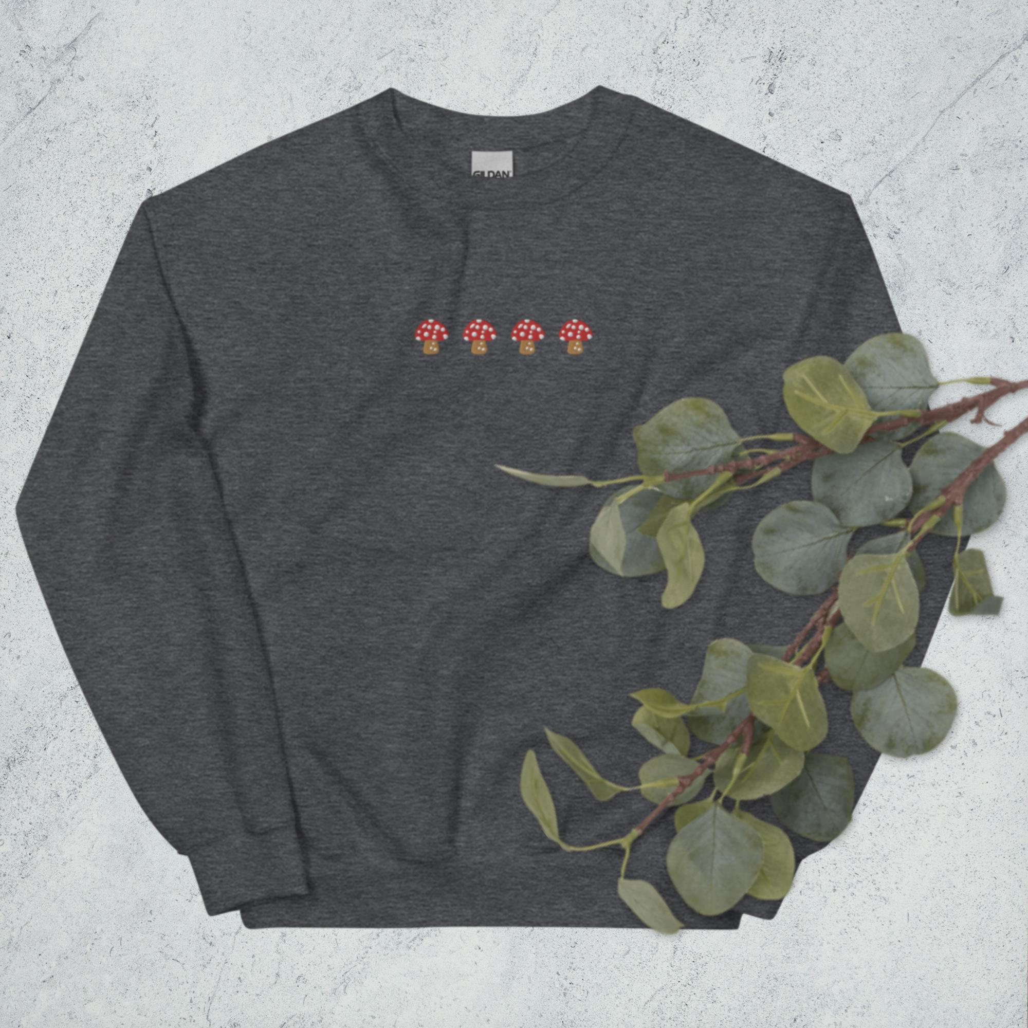 mushroom daisy sweatshirt red