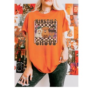 Nineties Ghoul Halloween Nugget Shirt, Retro Y2K Halloween Shirt, Nostalgia Halloween, Let's Go Ghouls, Girly Halloween, 90s Halloween image 3