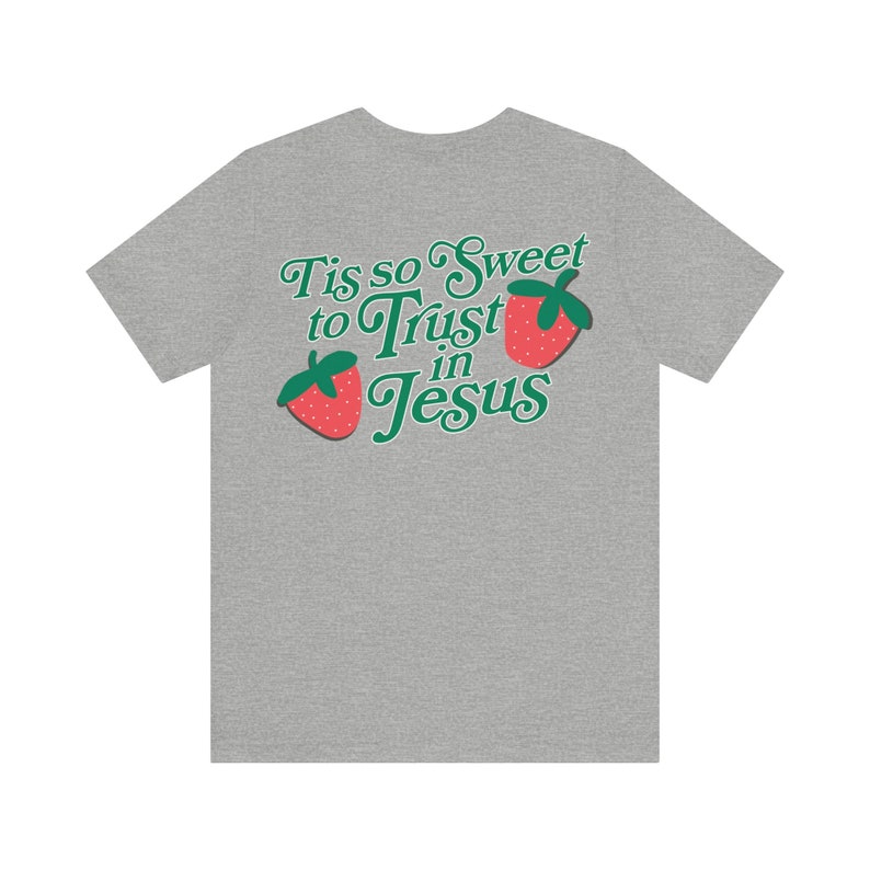 Christian Aesthetic Shirt, Strawberry Back Print Shirt, Trendy Christian Clothes, Christian Back Print Shirt, Trendy Strawberry Shirt image 6