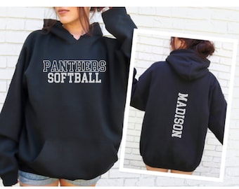 Custom Softball Hoodie, Personalized Softball Sweatshirt, Softball Team Name Hoodie, Softball Sweatshirt, Hot Pink Softball Hoodie