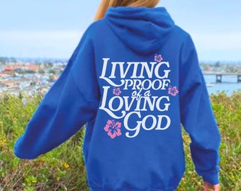 Hibiscus Christian Hoodie, Oversized Beach Hoodie