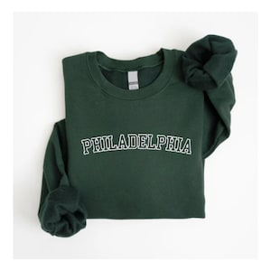 Embroidered Philadelphia Sweatshirt, Embroidered Philadelphia Pennsylvania Crewneck, Embroidered Philly Sweatshirt, Embroidered Pennsylvania