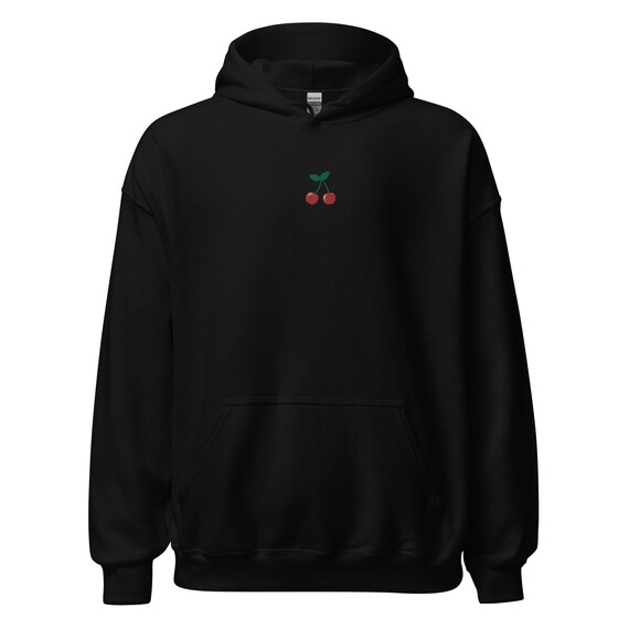 Embroidered Cherry Hoodie, Embroidered Y2K Hoodie