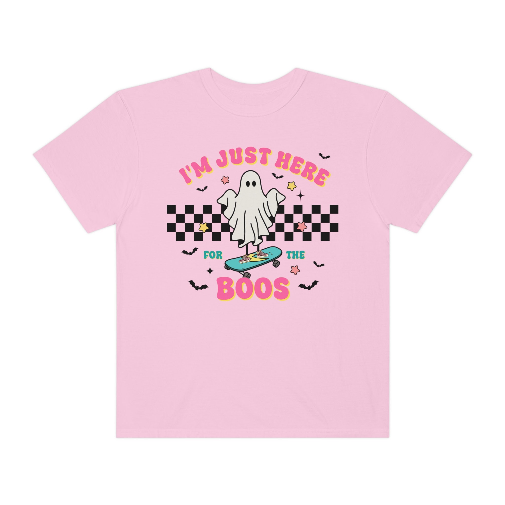 Discover  Checkered Halloween Ghost Shirt Here for the Boos Oversized  Shirt Preppy Halloween Shirt Trendy Oversized