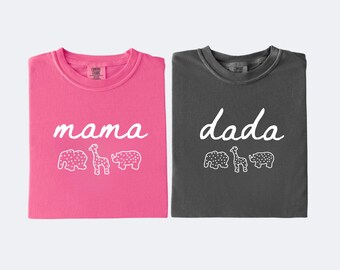 Animal Cracker Birthday Party Shirts for Mom and Dad, Wild One Animal Cookie Mama Shirt, Animal Cracker Dada Shirt, Party Animal Cookie