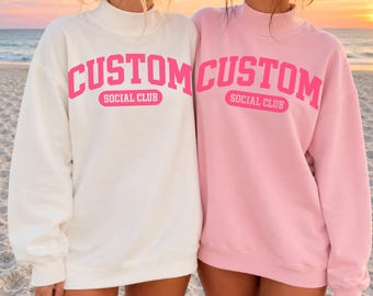 Custom Bachelorette Mockneck, Personalized Bride Mockneck, Custom Bridesmaid Mocknecks, Bachelorette Social Club, Matching Mocknecks