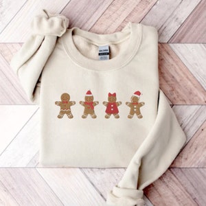 Embroidered Gingerbread Cookie Sweatshirt, Embroidered Gingerbread Cookies Crewneck, Embroidered Gingerbread Sweatshirt, Embroidered Shirt