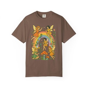 Comfort Colors Fairy Shirt, 70s Aesthetic Rainbow Fairies Shirt, Vintage Fairy T-Shirt, Fairy Grunge Shirt, Edgy Hippy Oversized Shirt image 9
