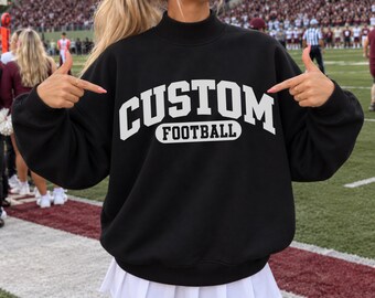Custom Football Mockneck, Football Mom Mockneck, Custom University Mockneck, College Football Mockneck, Matching Football Mom