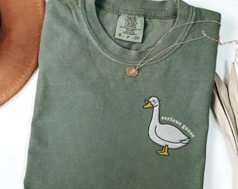 Embroidered Serious Goose Comfort Colors Shirt, Embroidered Goose Tshirt, Comfort Colors Embroidered  Goose Shirt, Serious Goose T-Shirt
